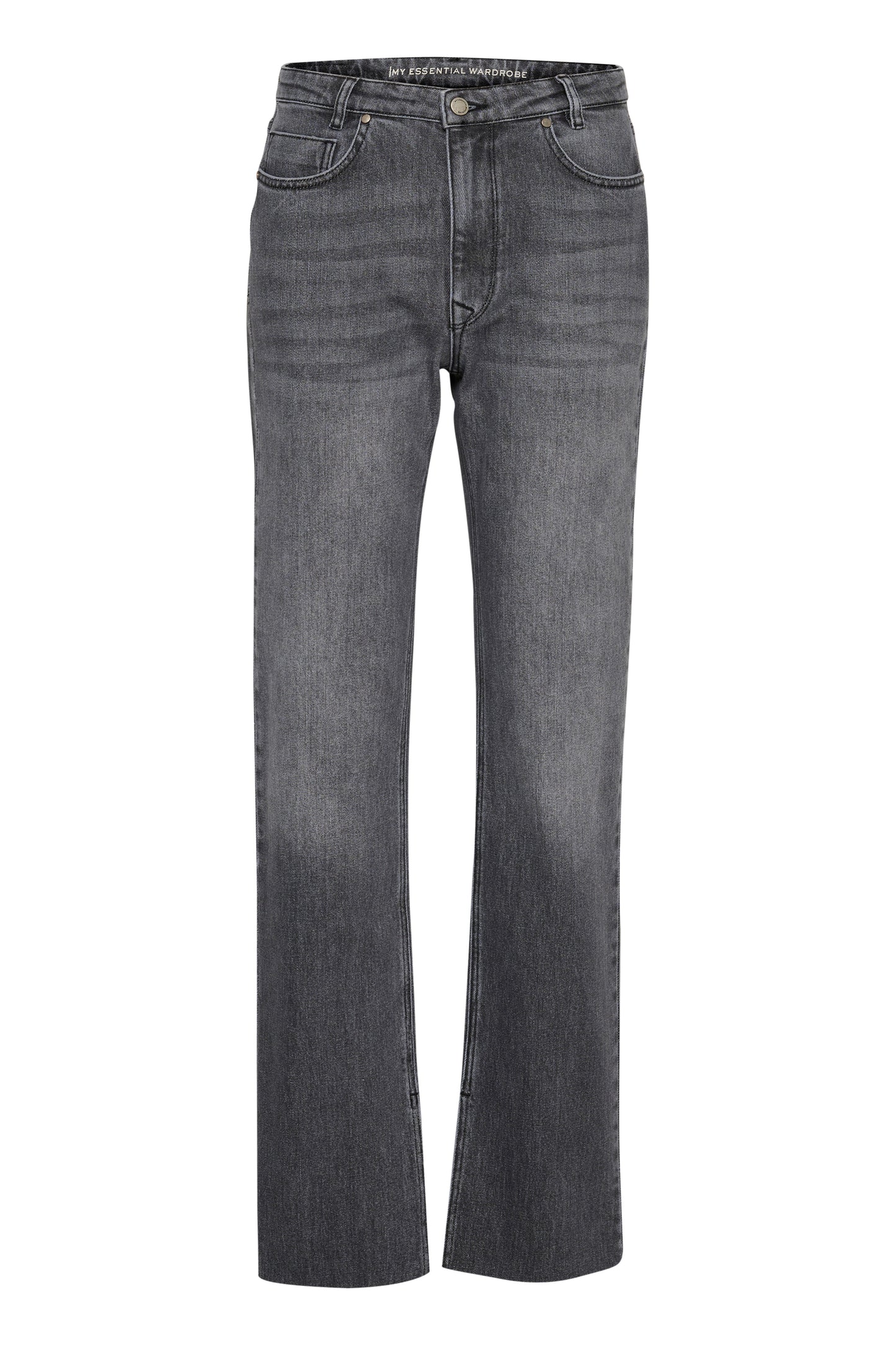 Daisey High Straight Slit Dark Grey Retro Wash