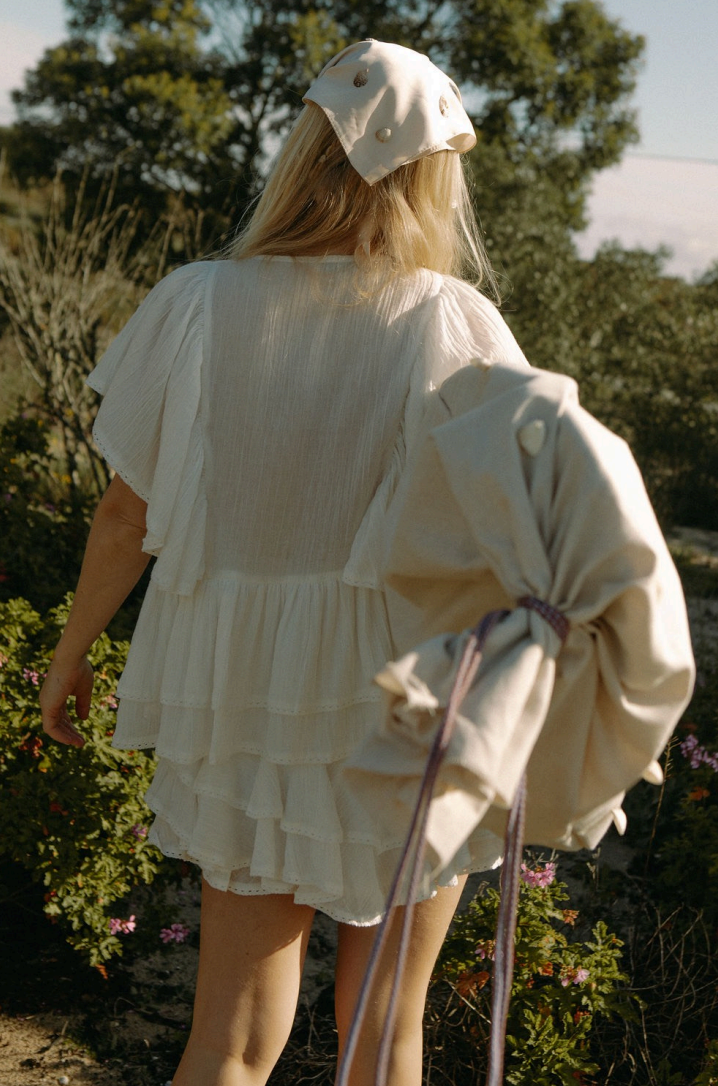 Frill Bow Top White