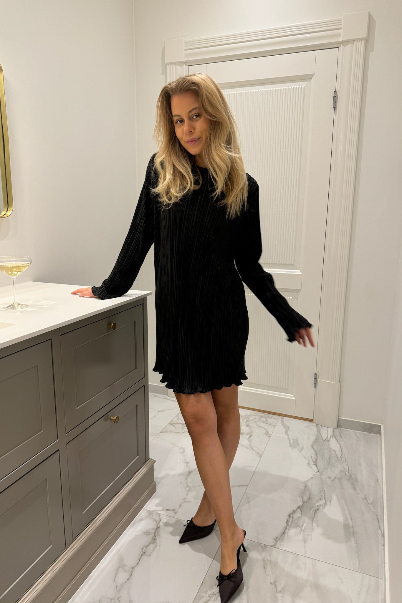 Kelly Plissé dress Black