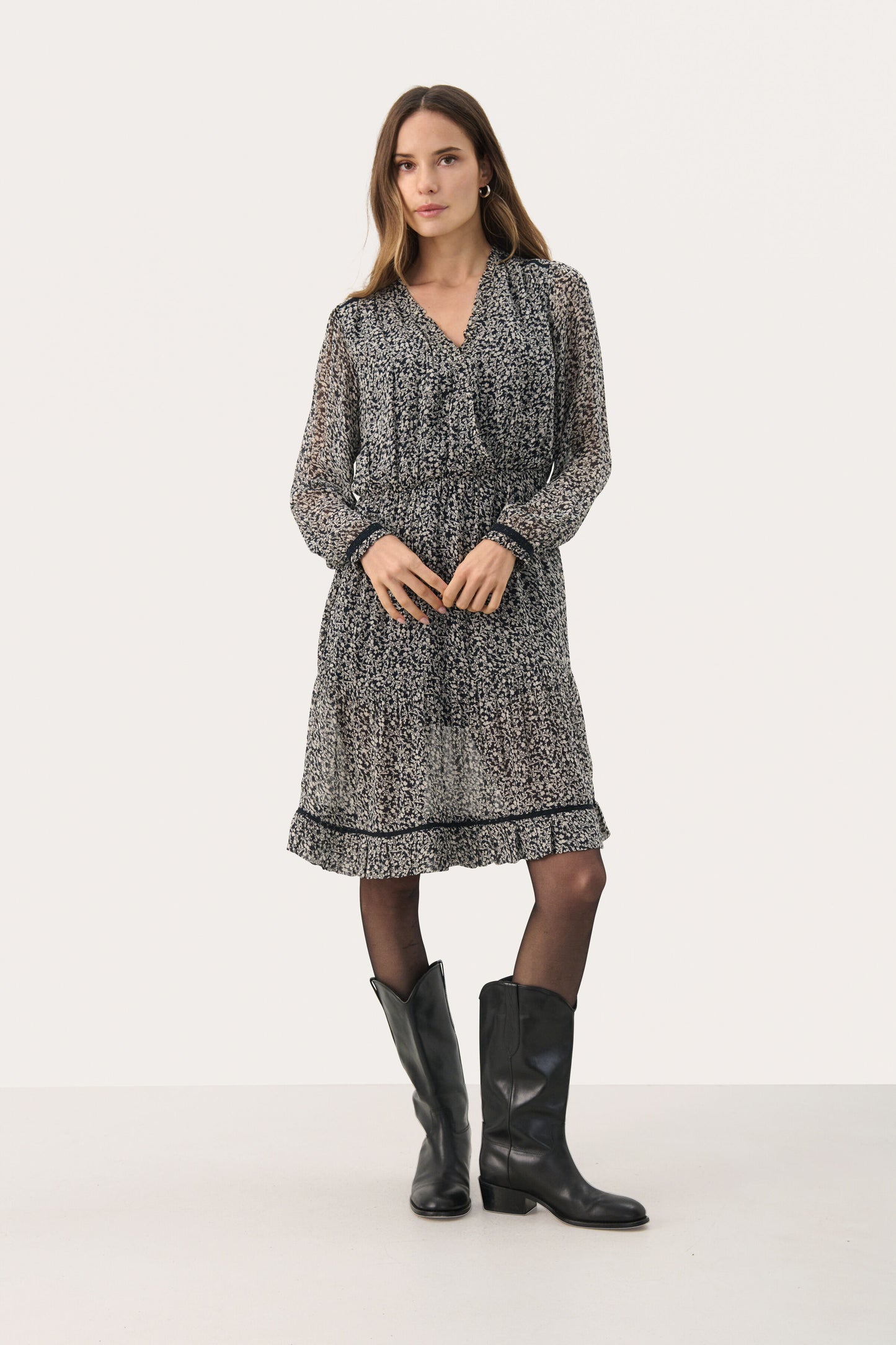 Munya Dress Dark Navy Micro