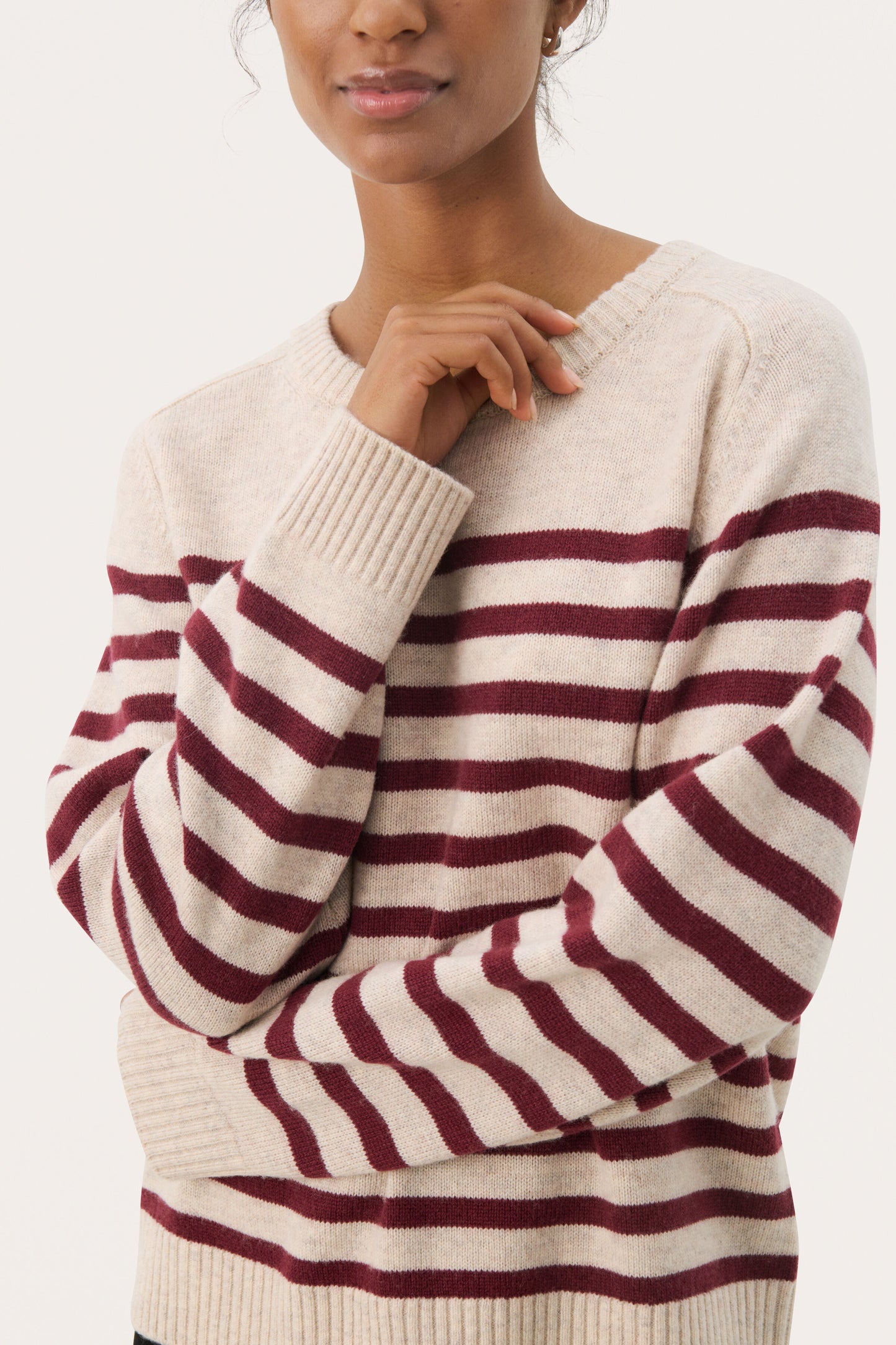 Niaka Pullover Tawny Port Stripe