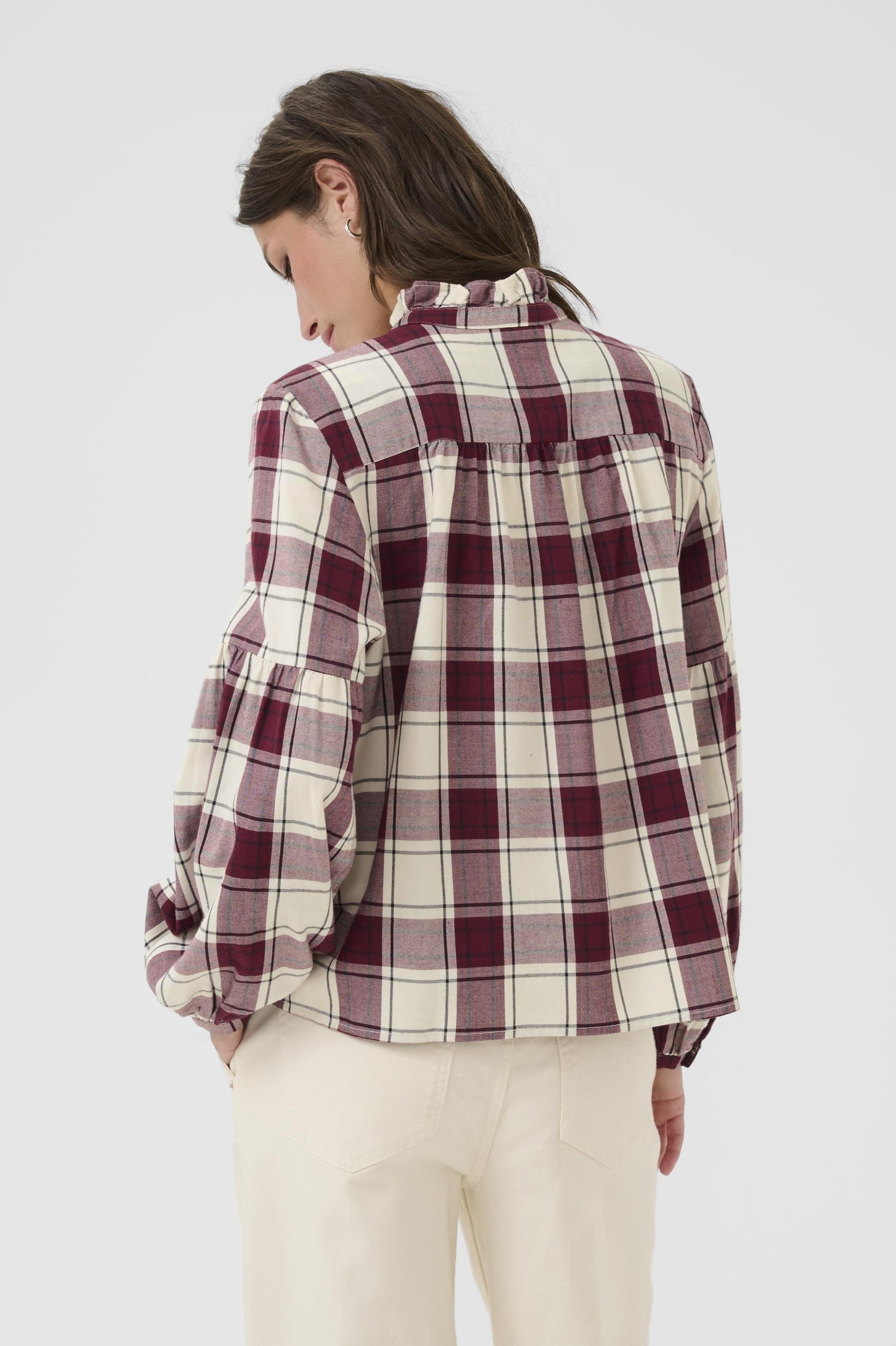 Samilla Shirt Tawny Port Check