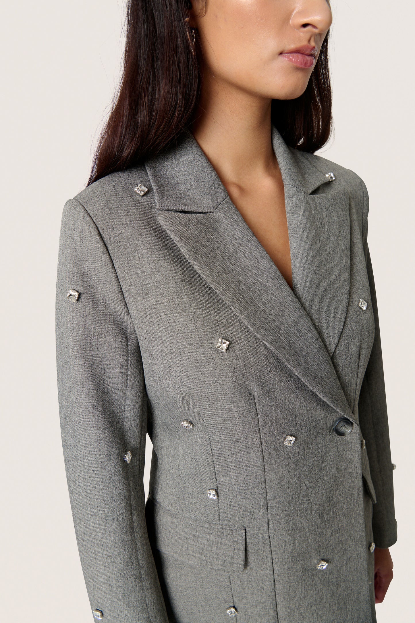 Corinne Fitted Blazer Grey Melange