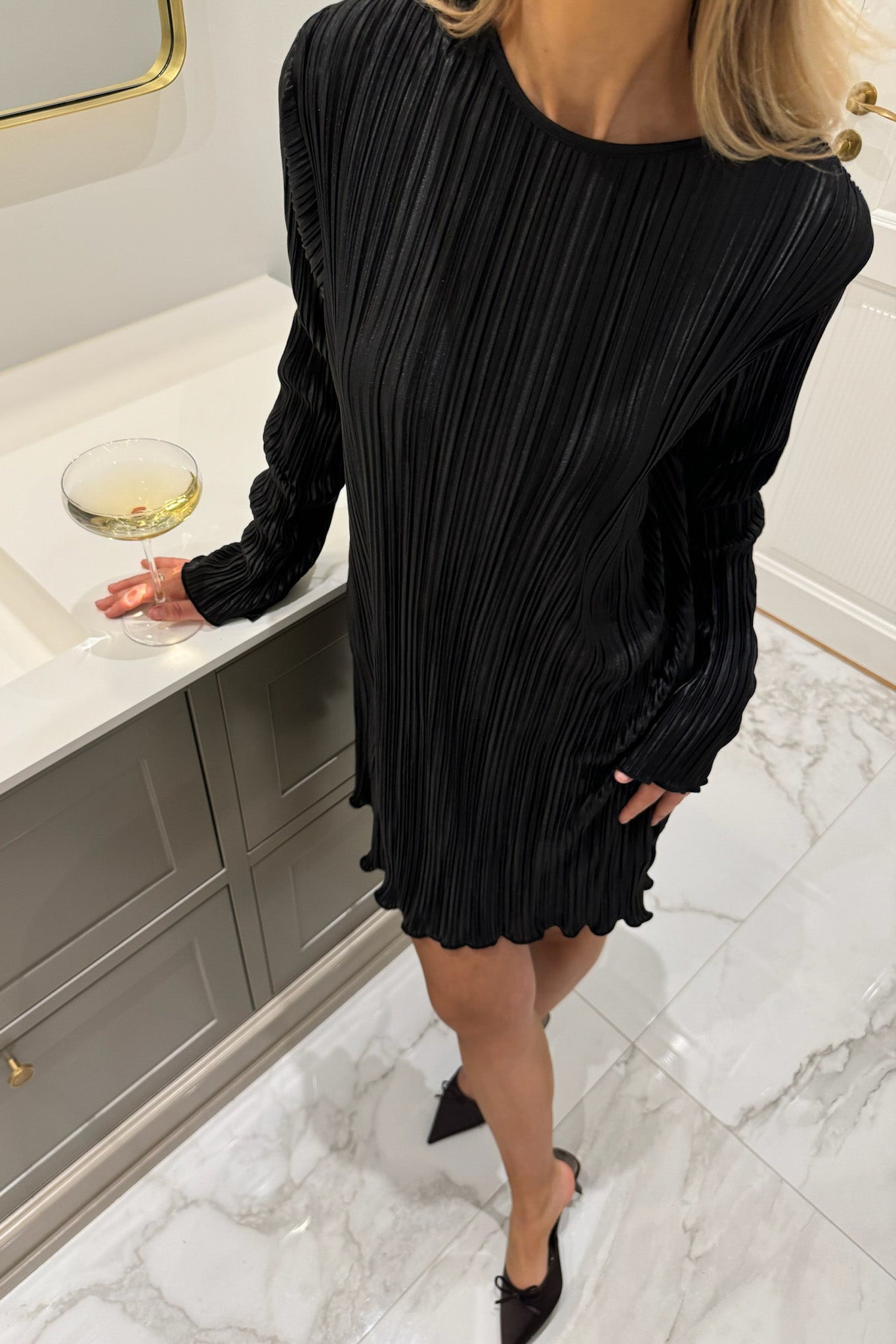 Kelly Plissé dress Black