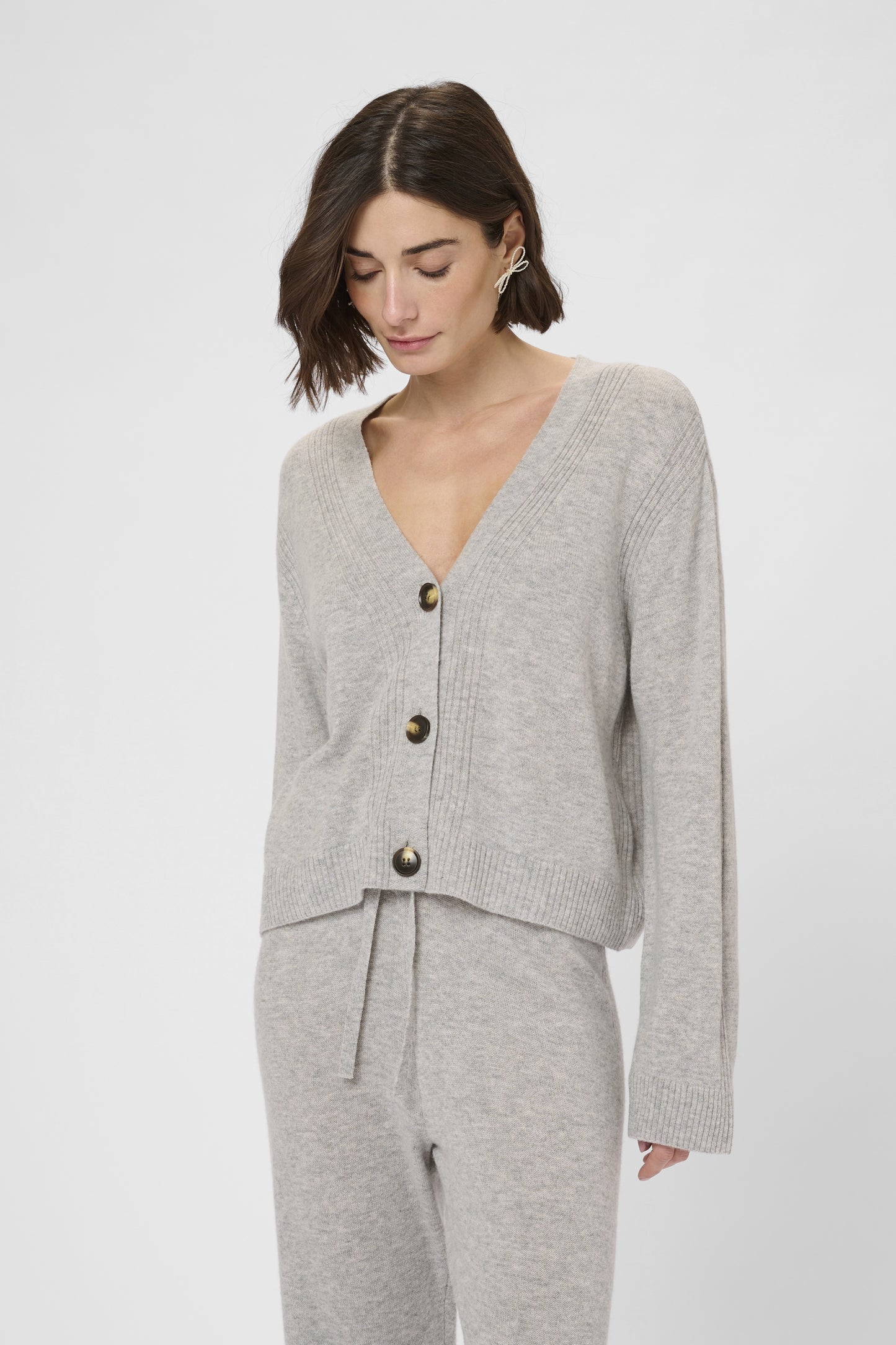 Bjanca Arrow Cardigan Mid Grey Melange