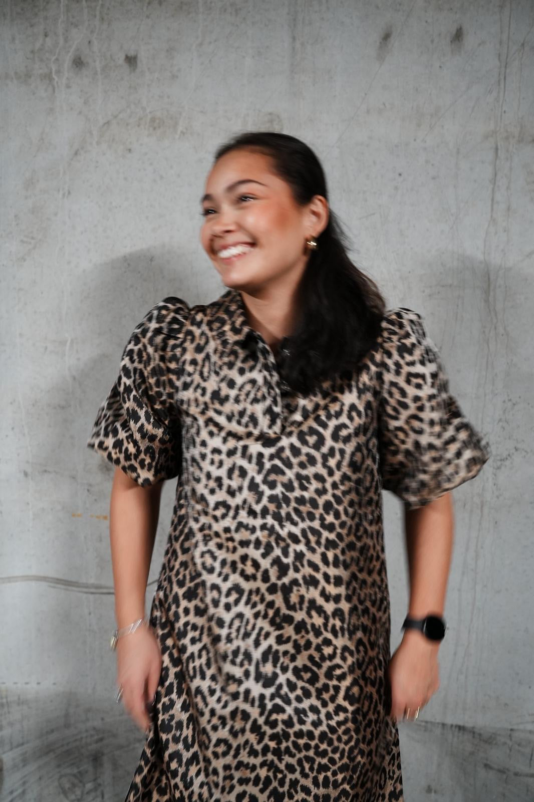 Carol Muxi Dress Leopard Pattern