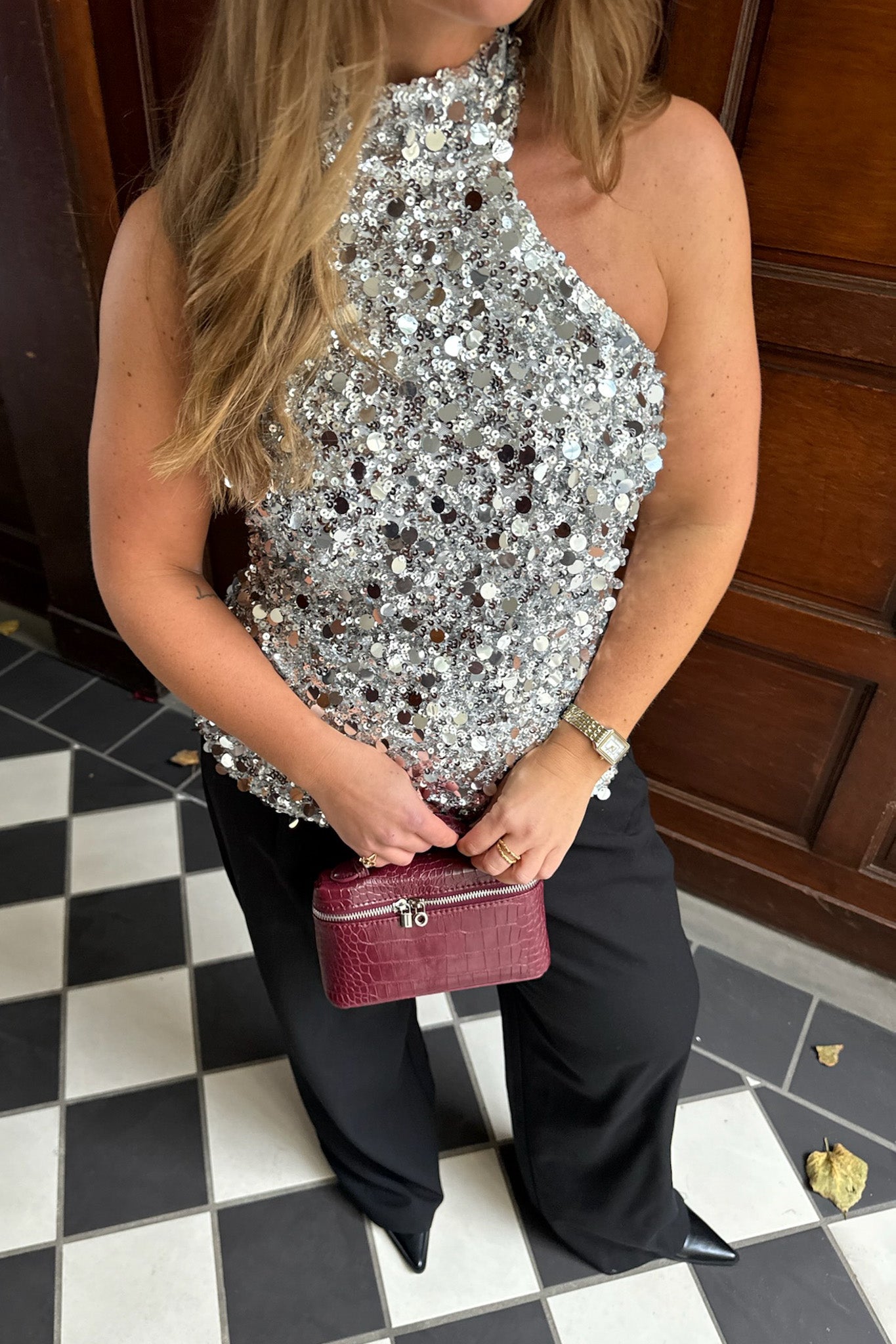 Emily Top Sequin Silver