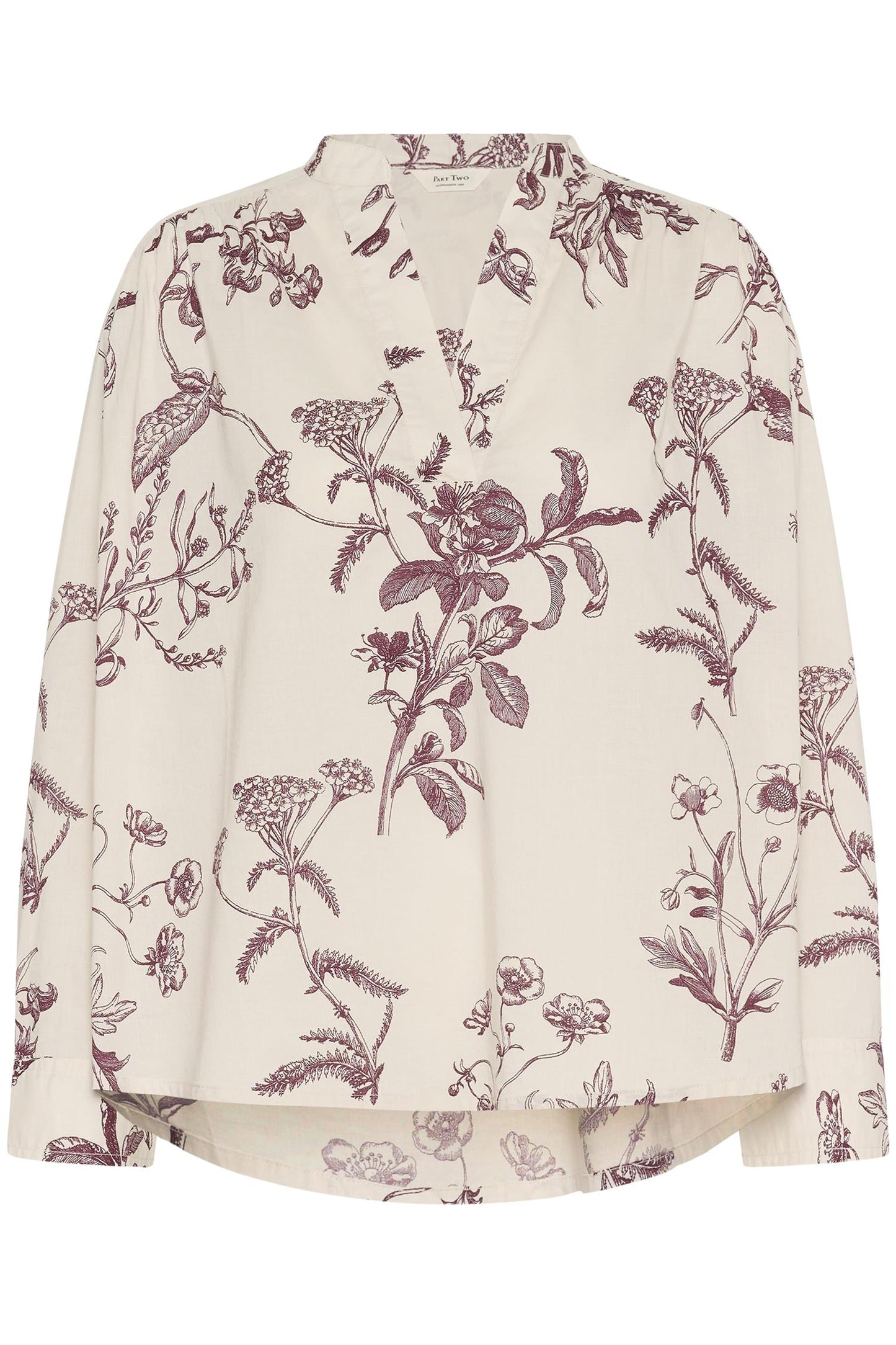 Natale Blouse Tawny Port Botanic Print