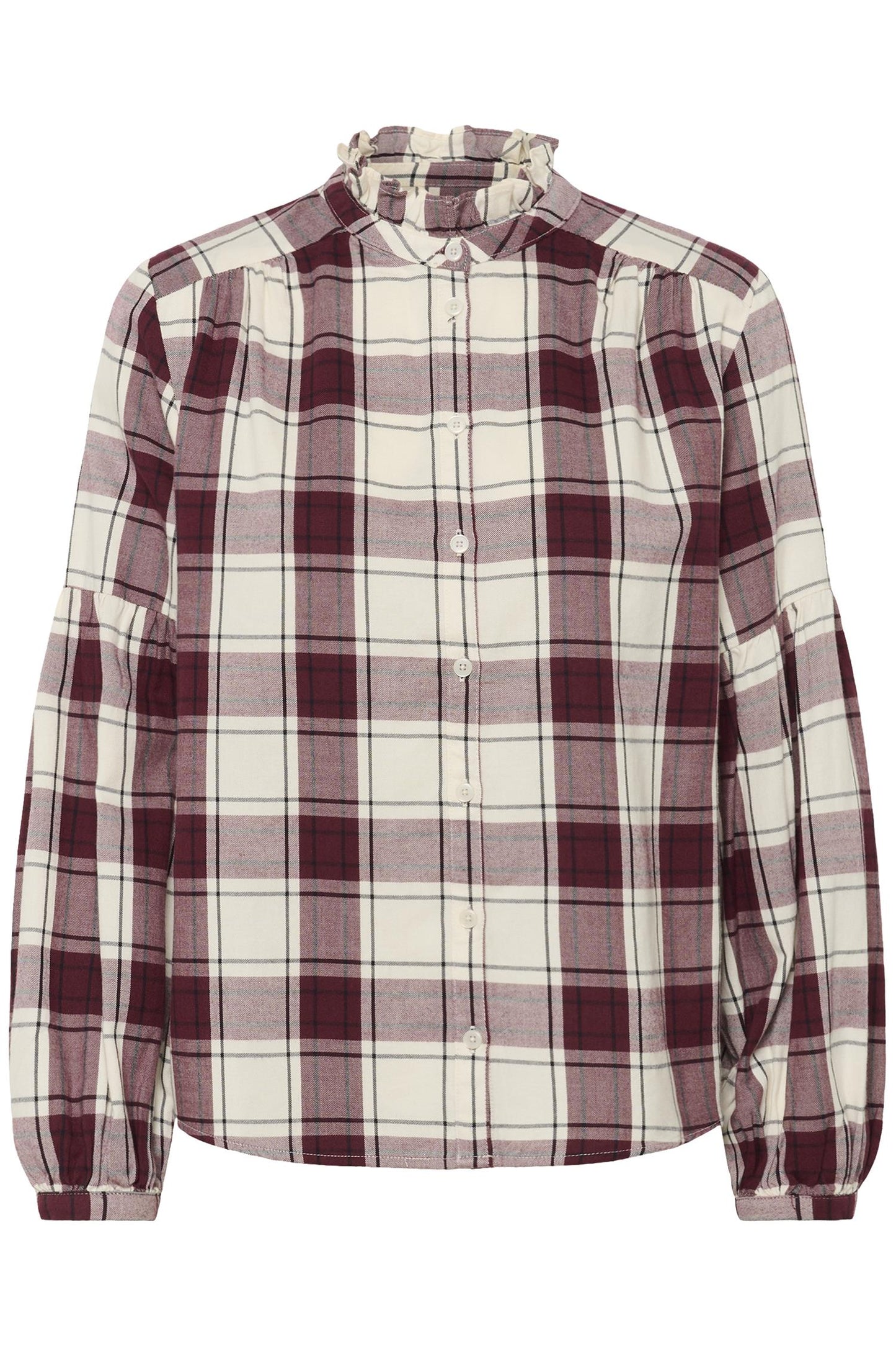 Samilla Shirt Tawny Port Check