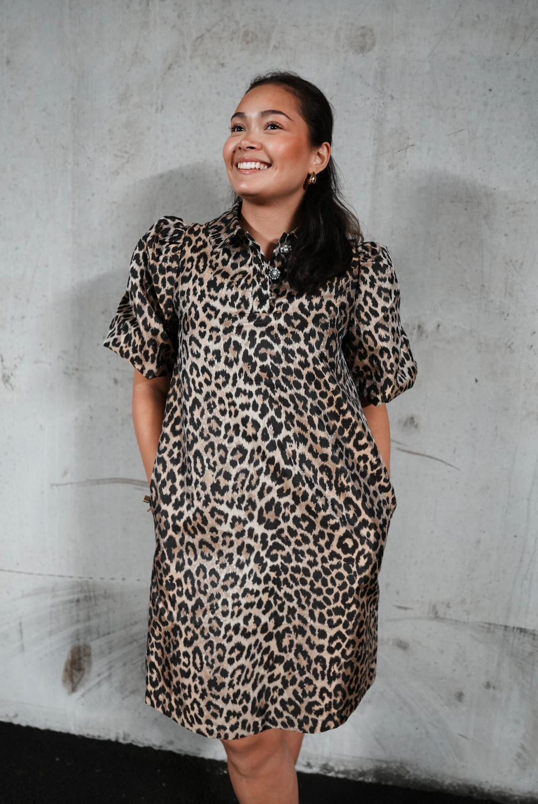 Carol Muxi Dress Leopard Pattern