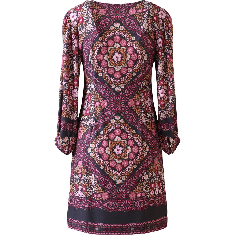Malayah Beaded Dress Wine