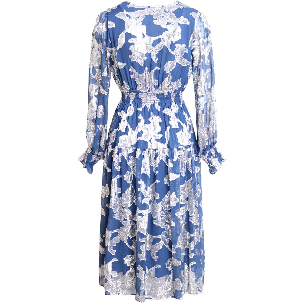 Raquel Silk Dress Solid Navy