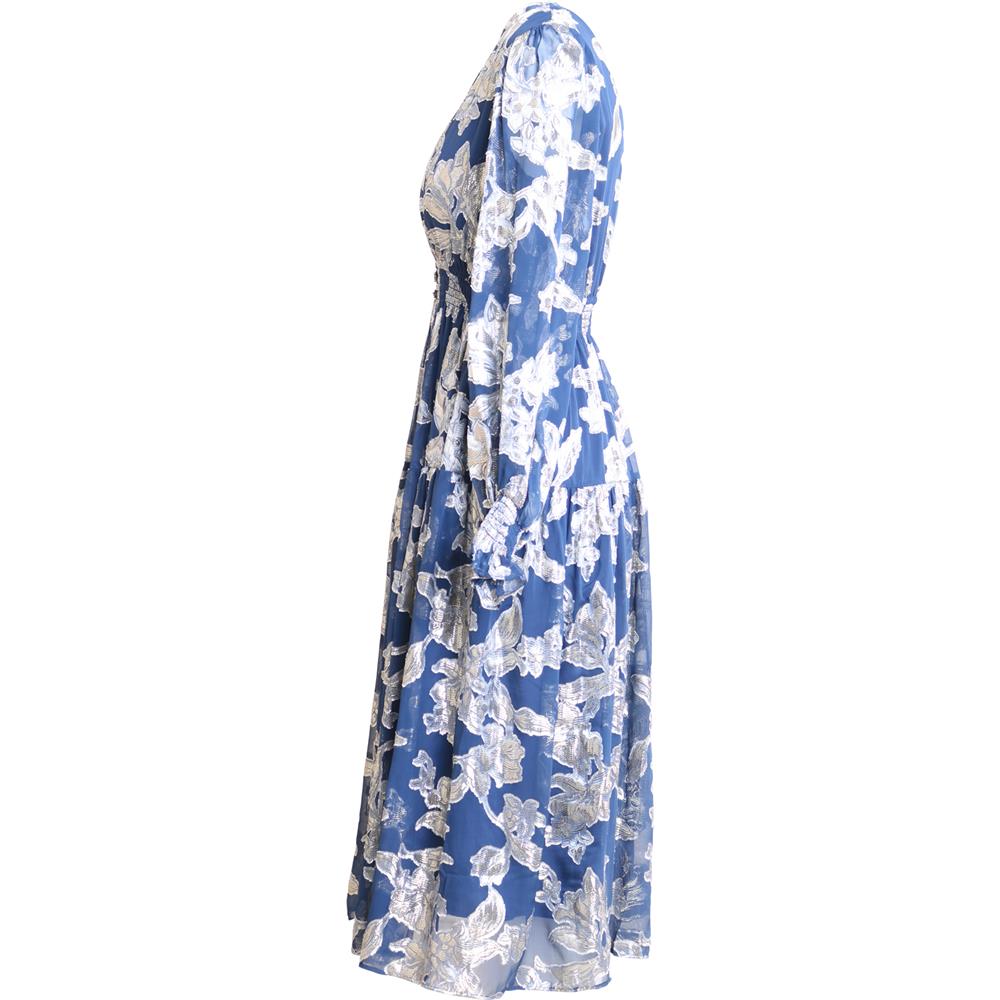 Raquel Silk Dress Solid Navy