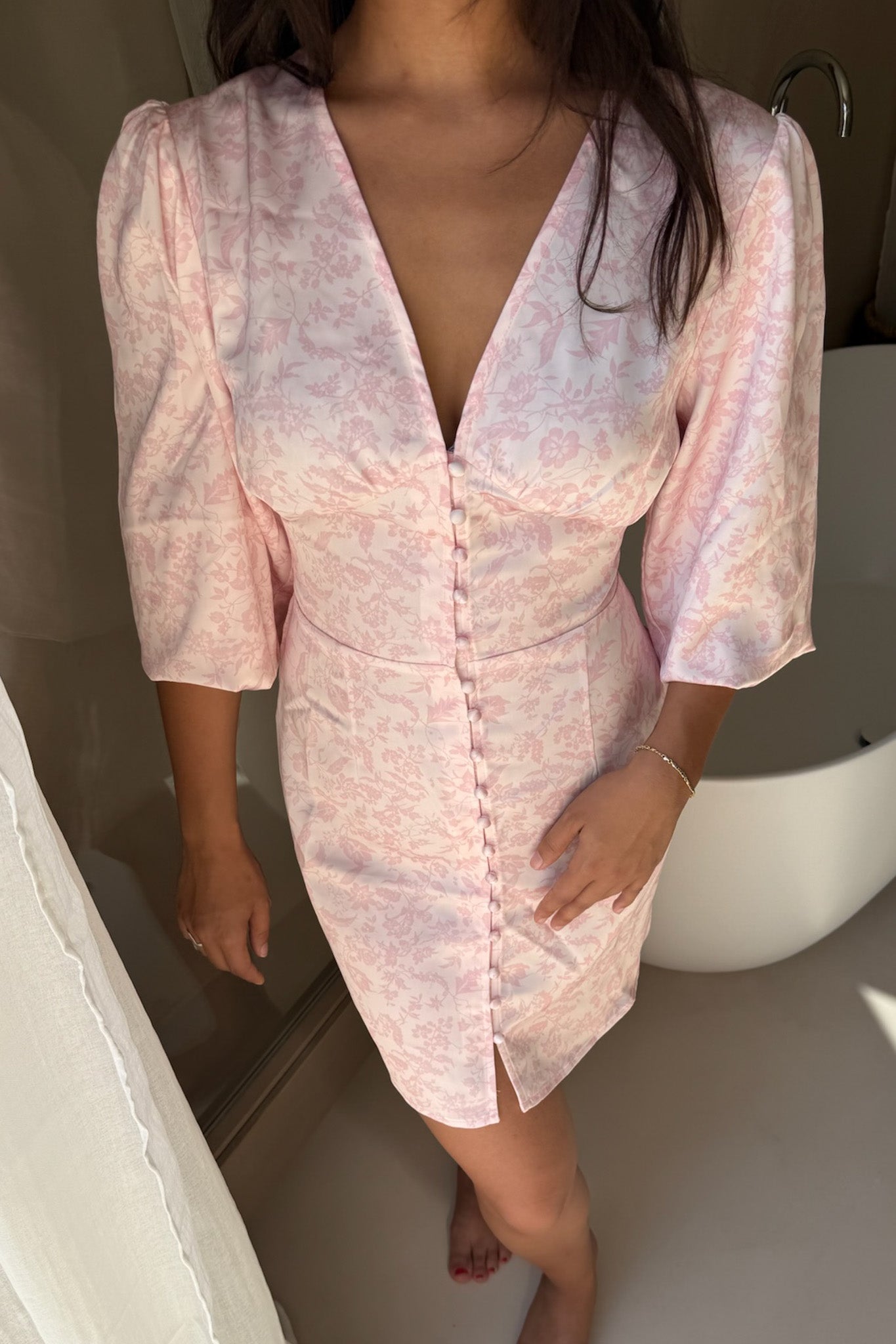 Addy Dress Light Pink Flower