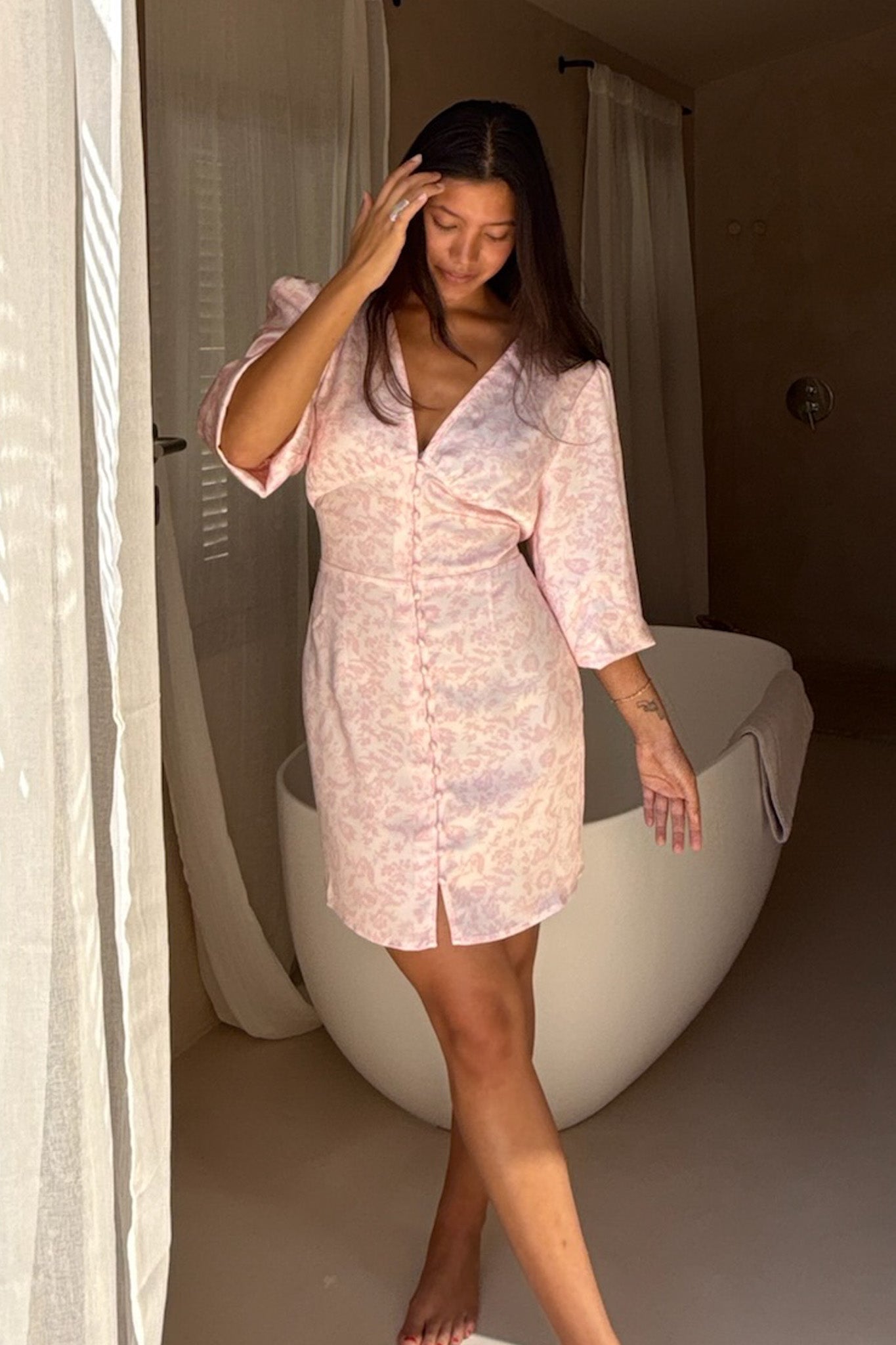 Addy Dress Light Pink Flower