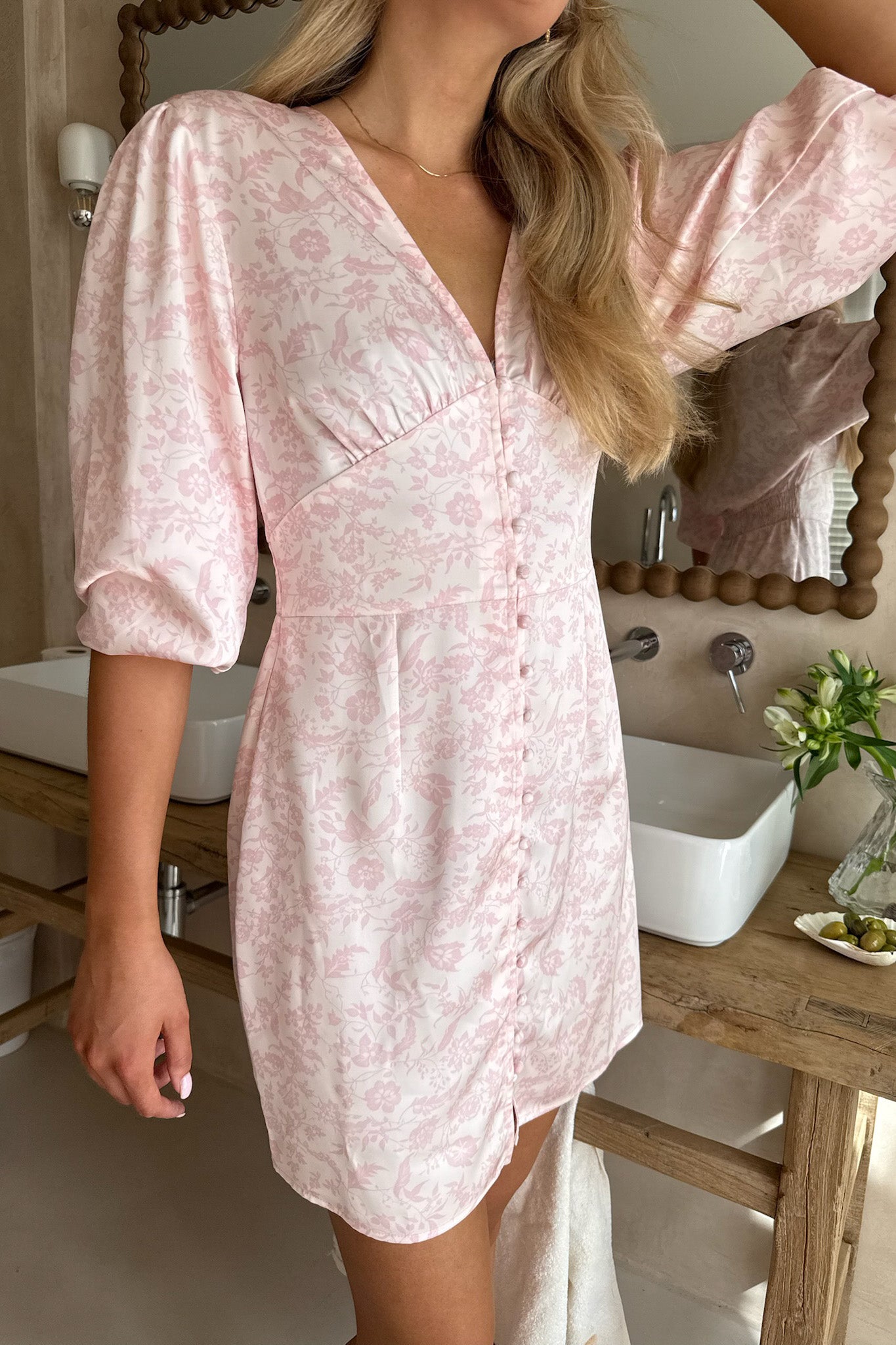 Addy Dress Light Pink Flower