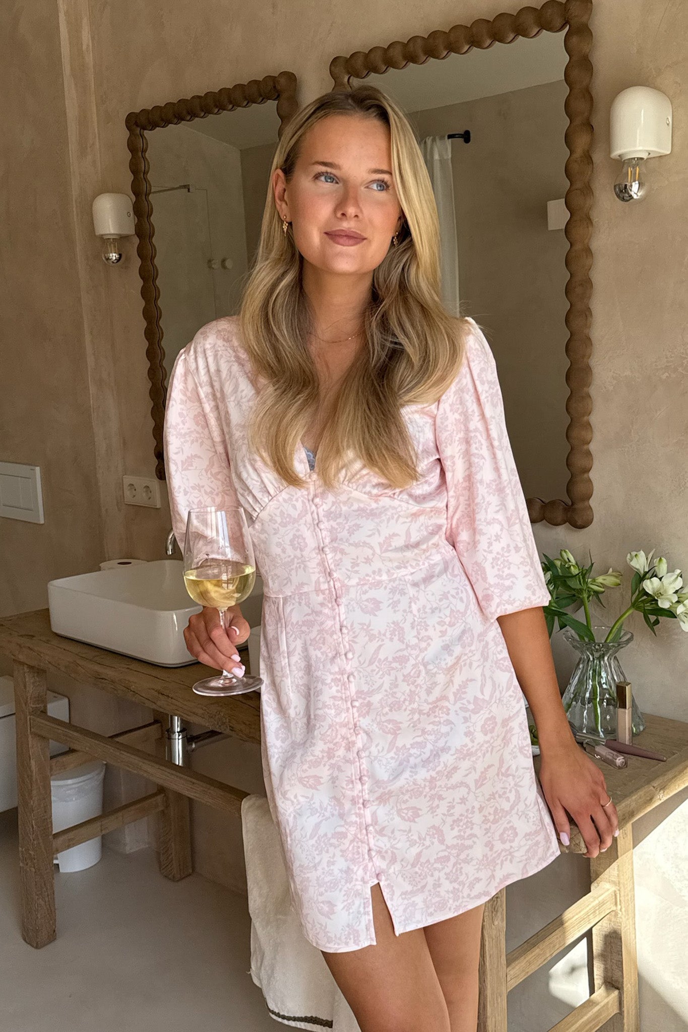 Addy Dress Light Pink Flower