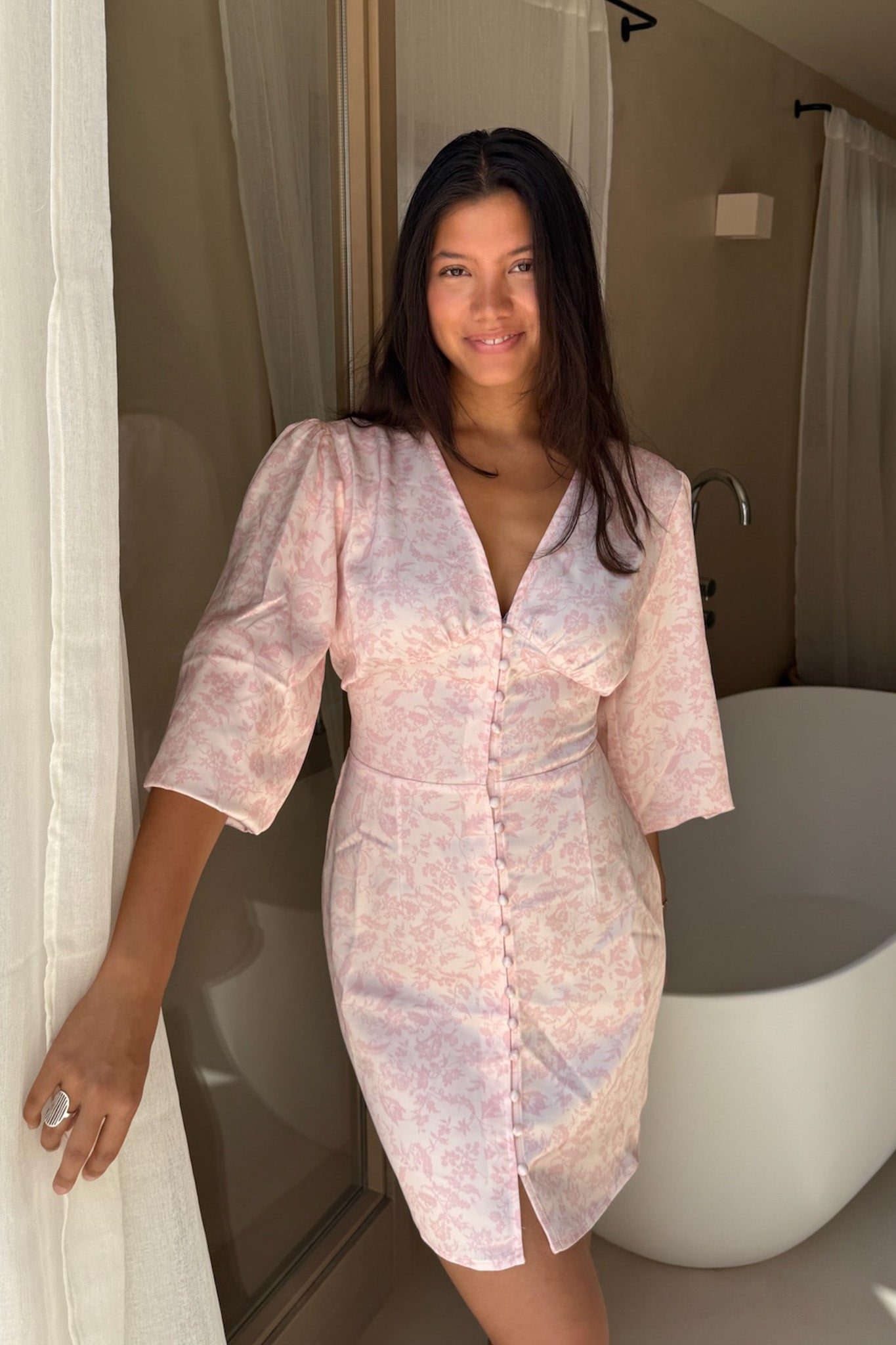 Addy Dress Light Pink Flower