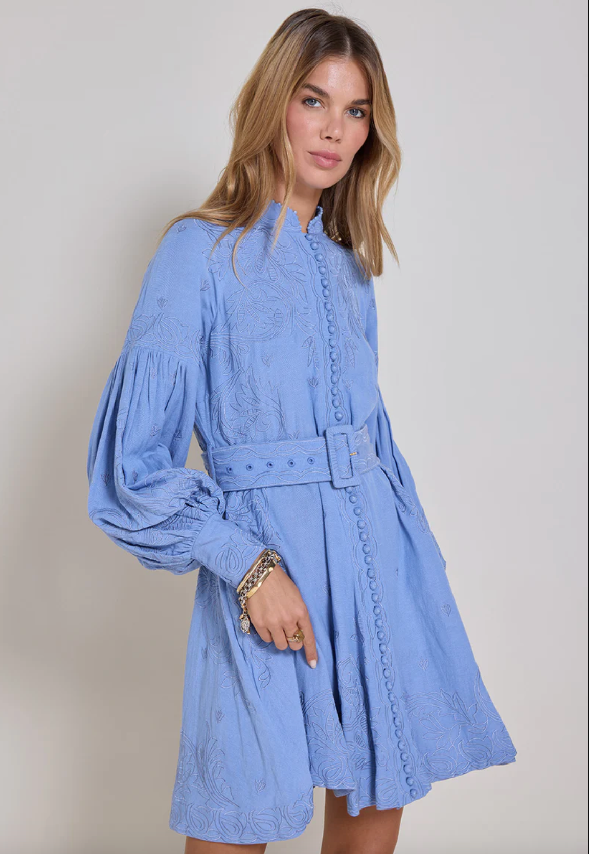 Berite Short Dress Milkey Blue