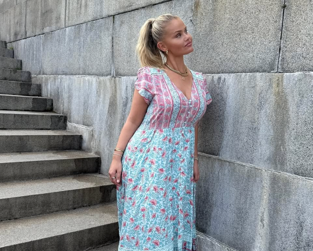 Pegaso Print Carmen Maxi Dress