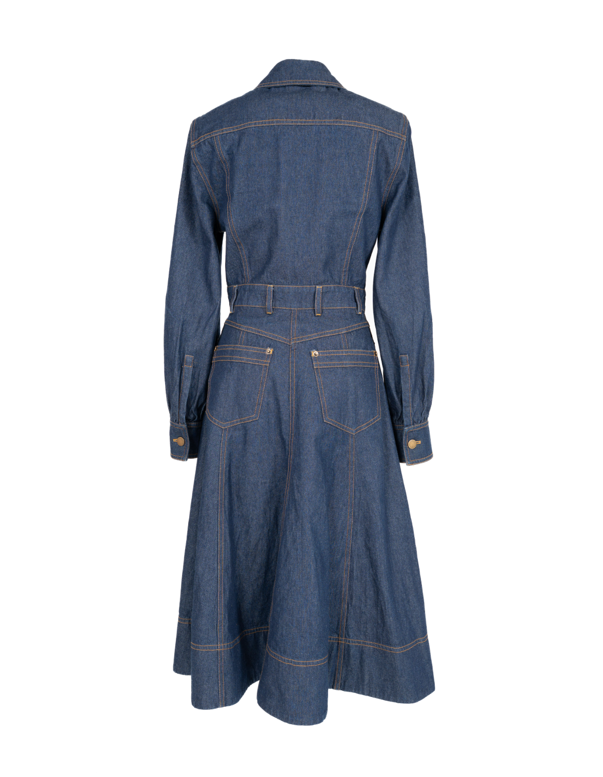 Midi Denim Dress Medium Blue Denim