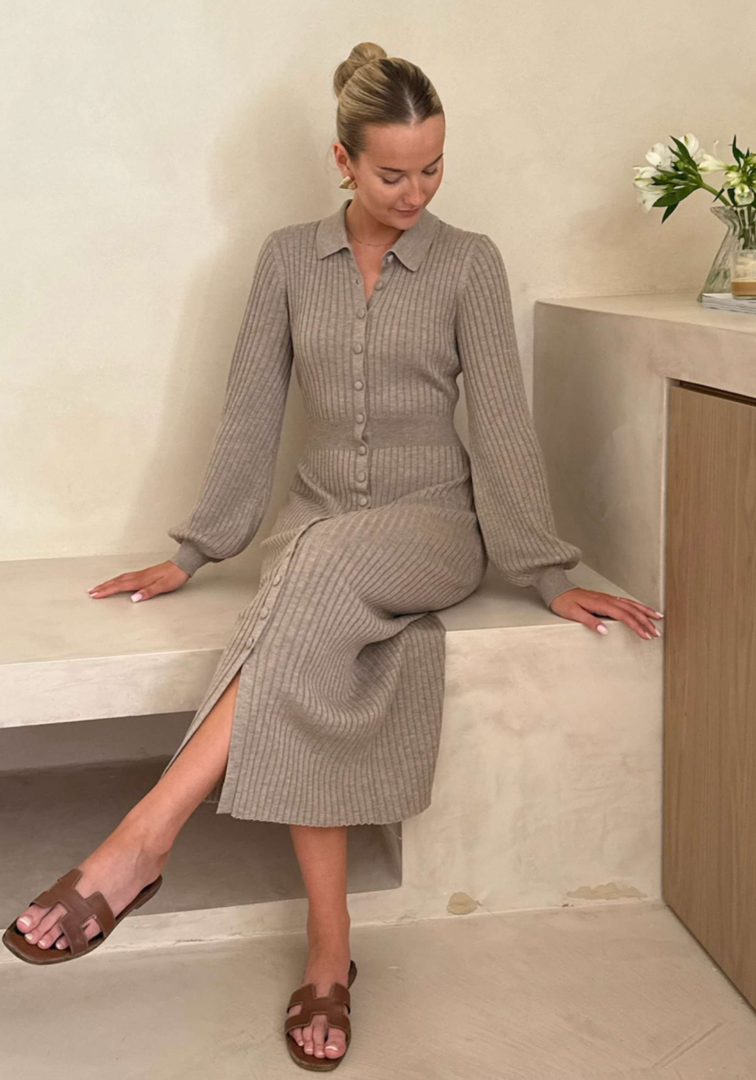 Odette Long Dress Brown