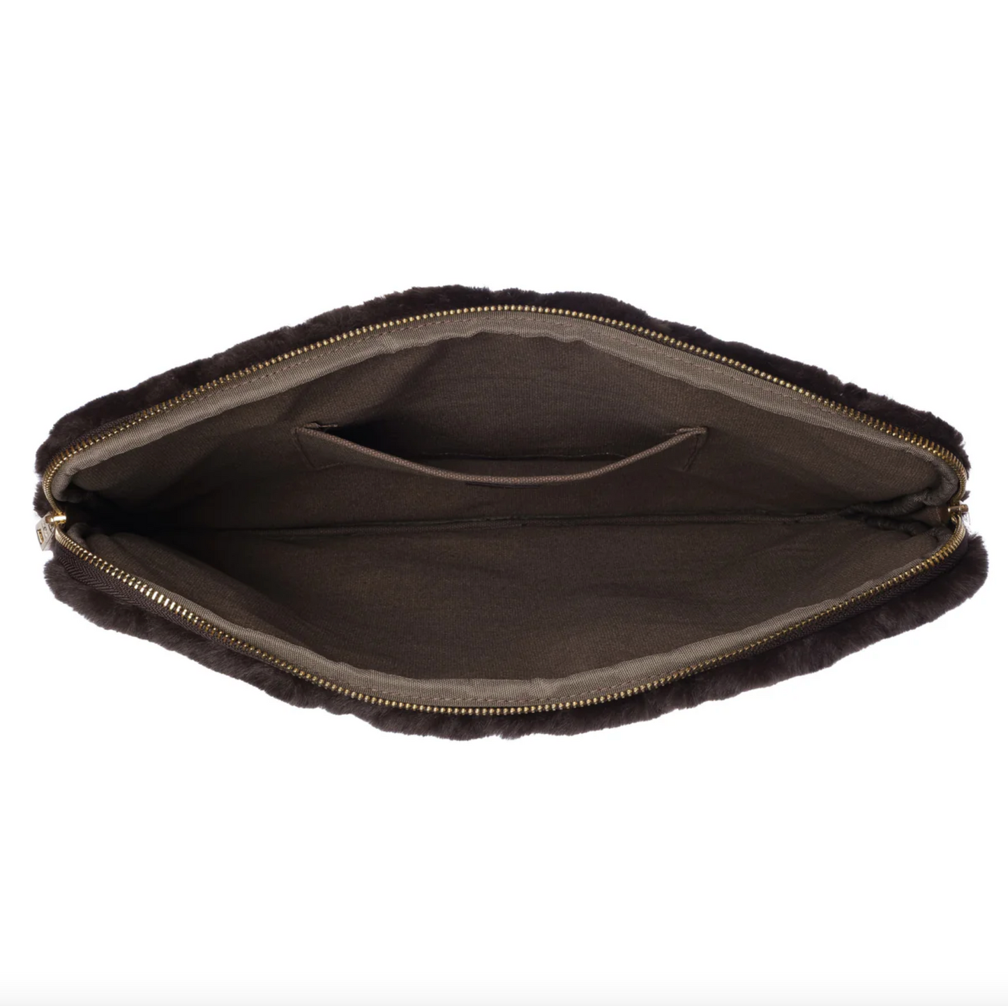 Faux Fur Quilted Mac Cover Chocolate Brown