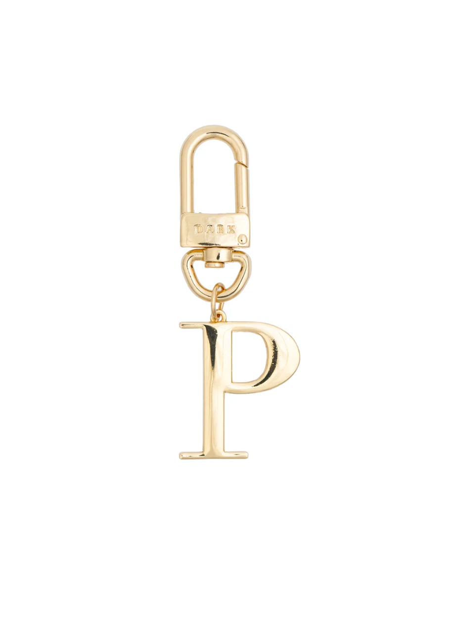 Metal Letter Bag Charm P