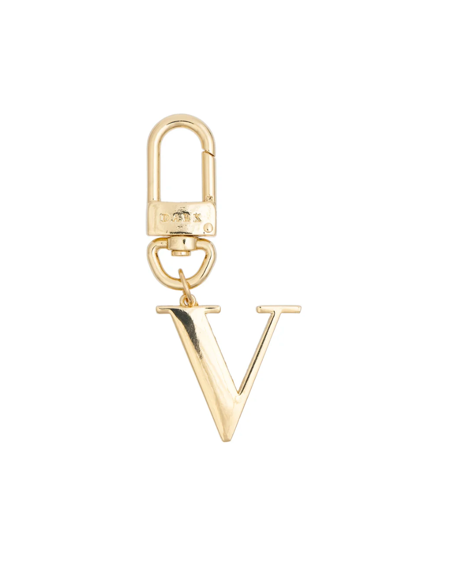 Metal Letter Bag Charm V