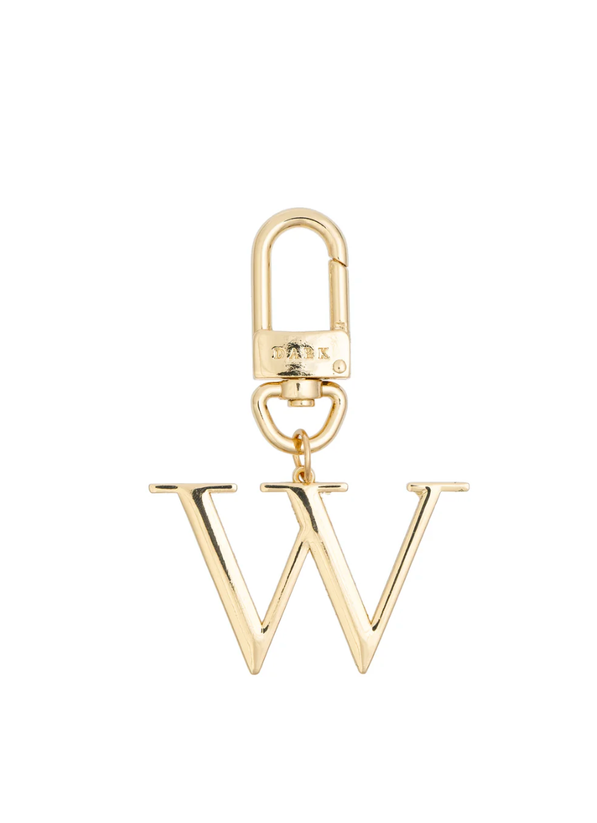 Metal Letter Bag Charm W