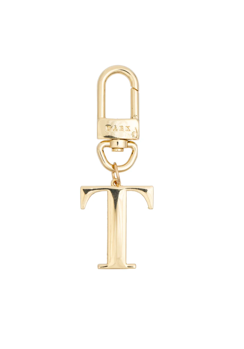 Metal Letter Bag Charm T