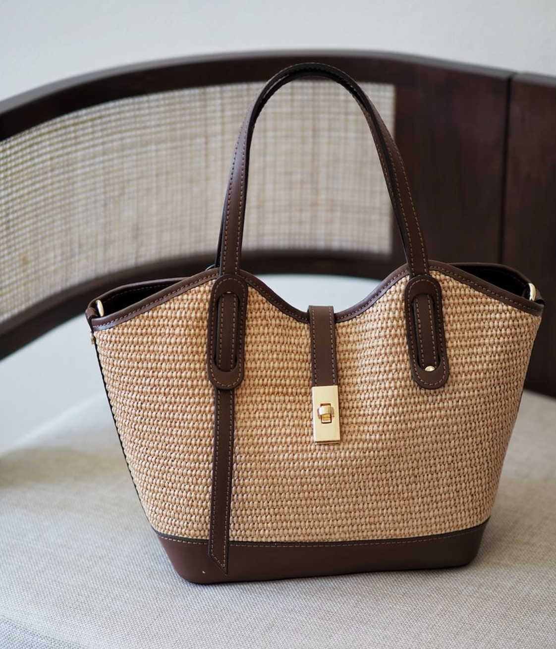 Raffia Veske Brown