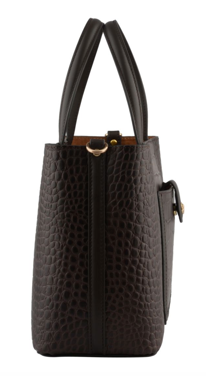 Bride Crocco Satchel Bag Brown