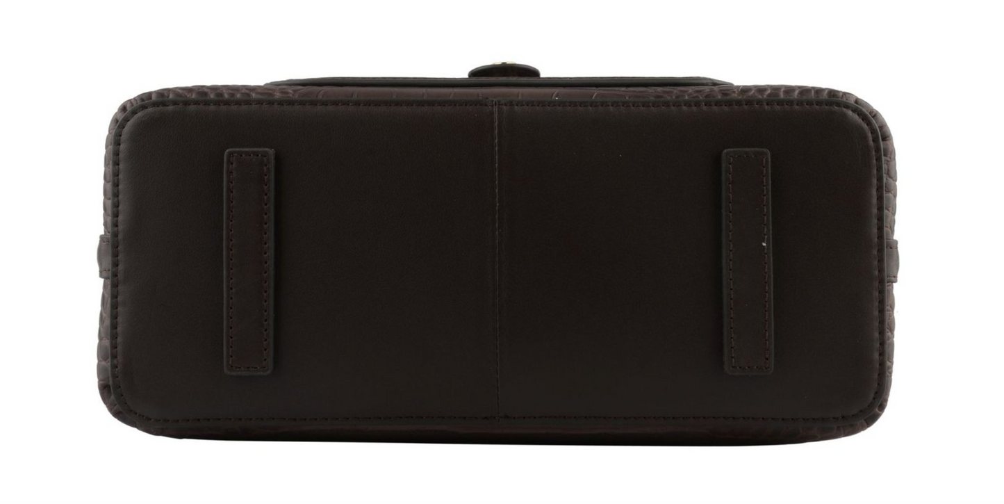 Bride Crocco Satchel Bag Brown