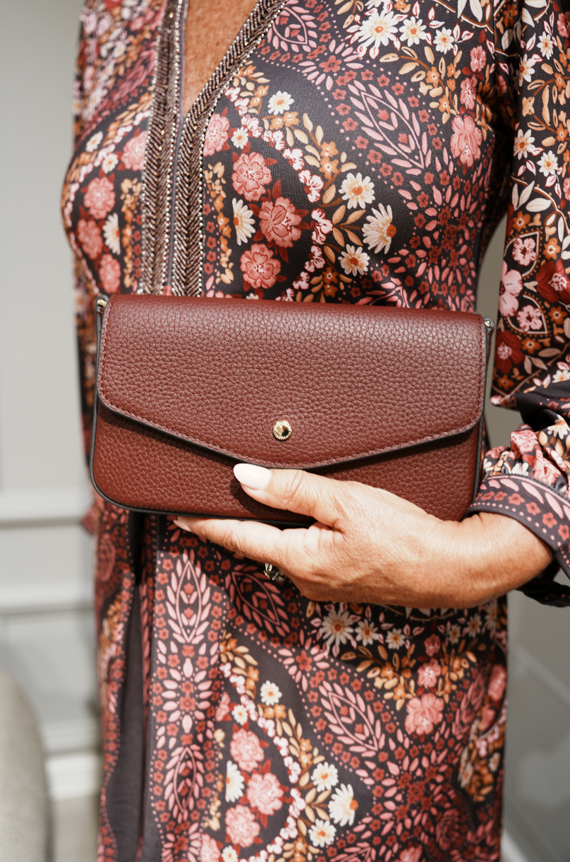 Malayah Beaded Dress Wine