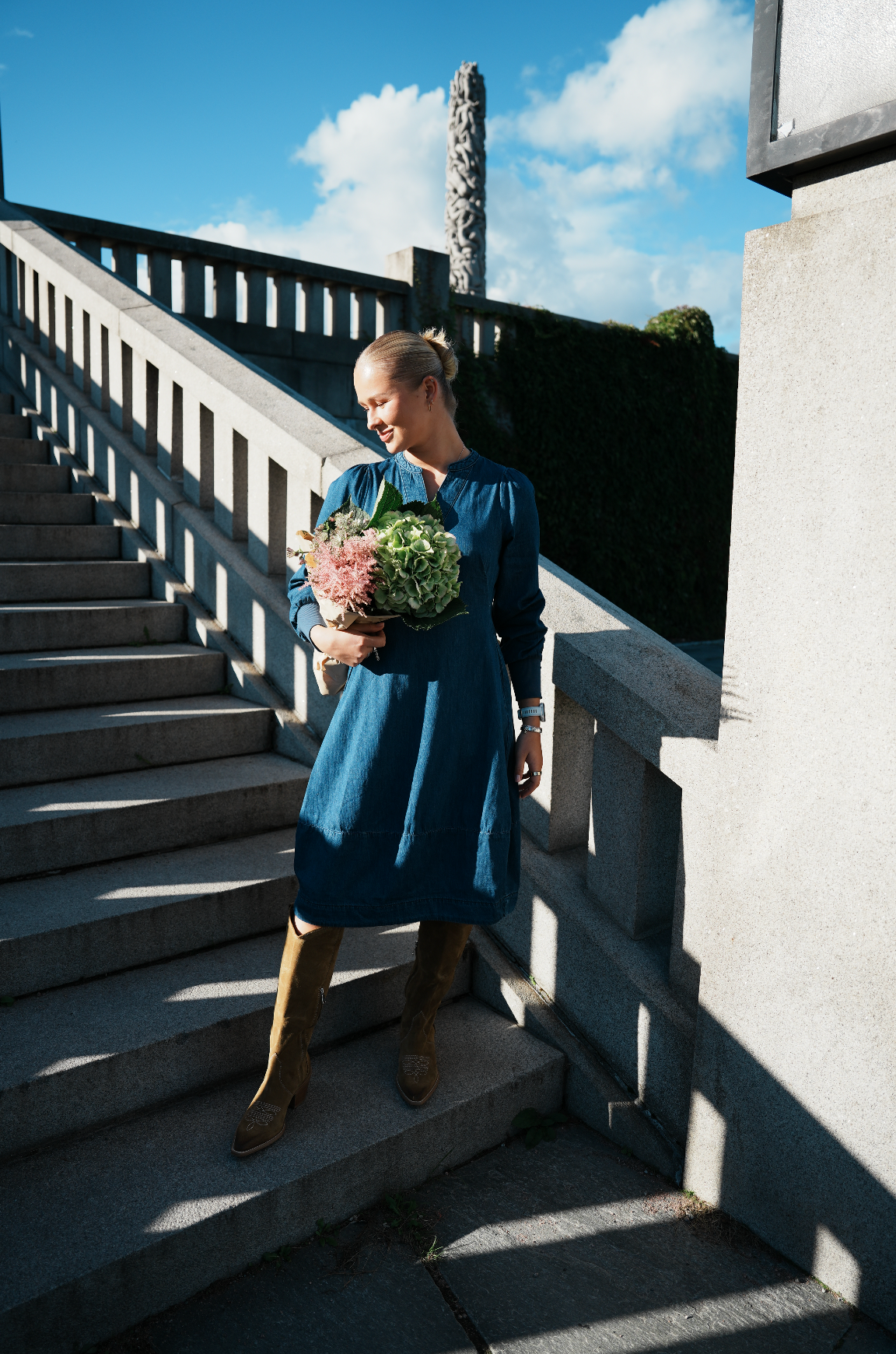 Allura Arpa Rib Dress Dark Blue Washed