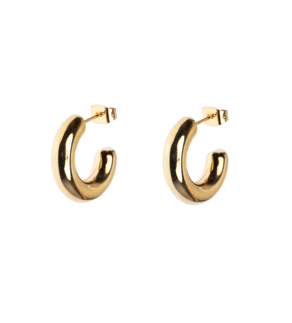 Fat Creole Small Hoops Gold