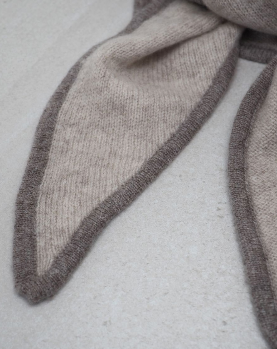 Skjerf Merinoull To Farger Beige/Taupe
