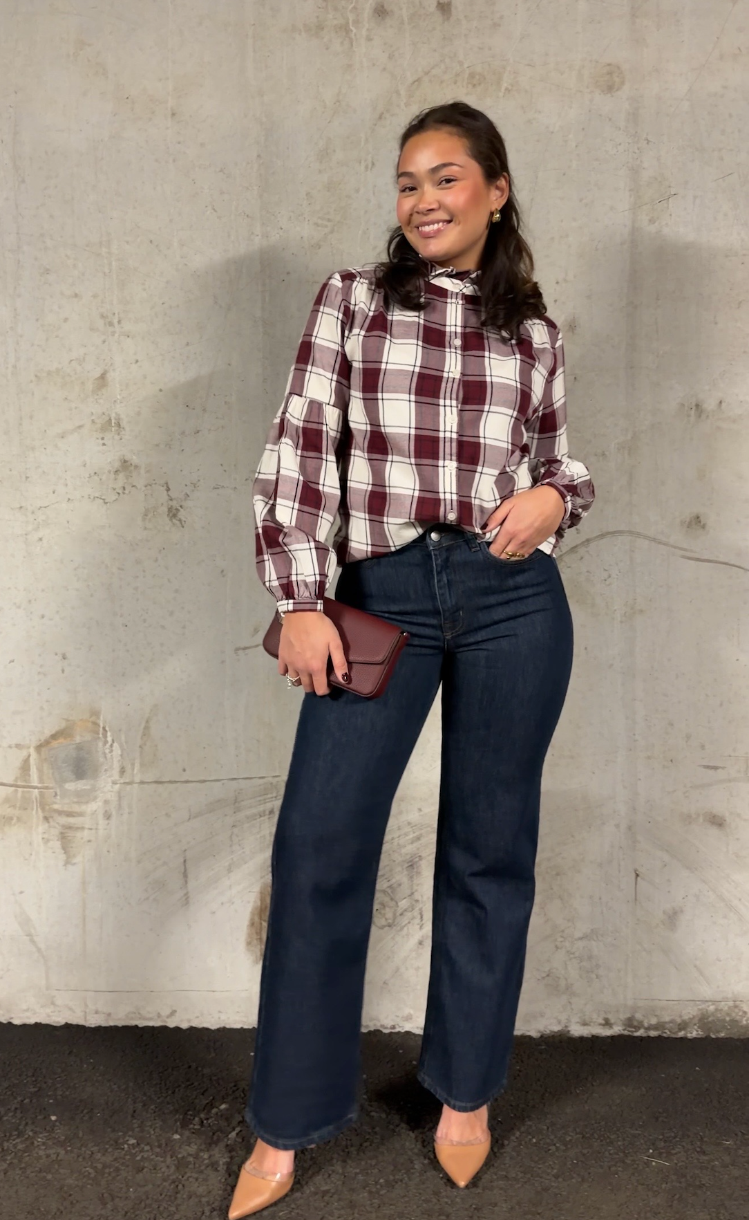 Samilla Shirt Tawny Port Check