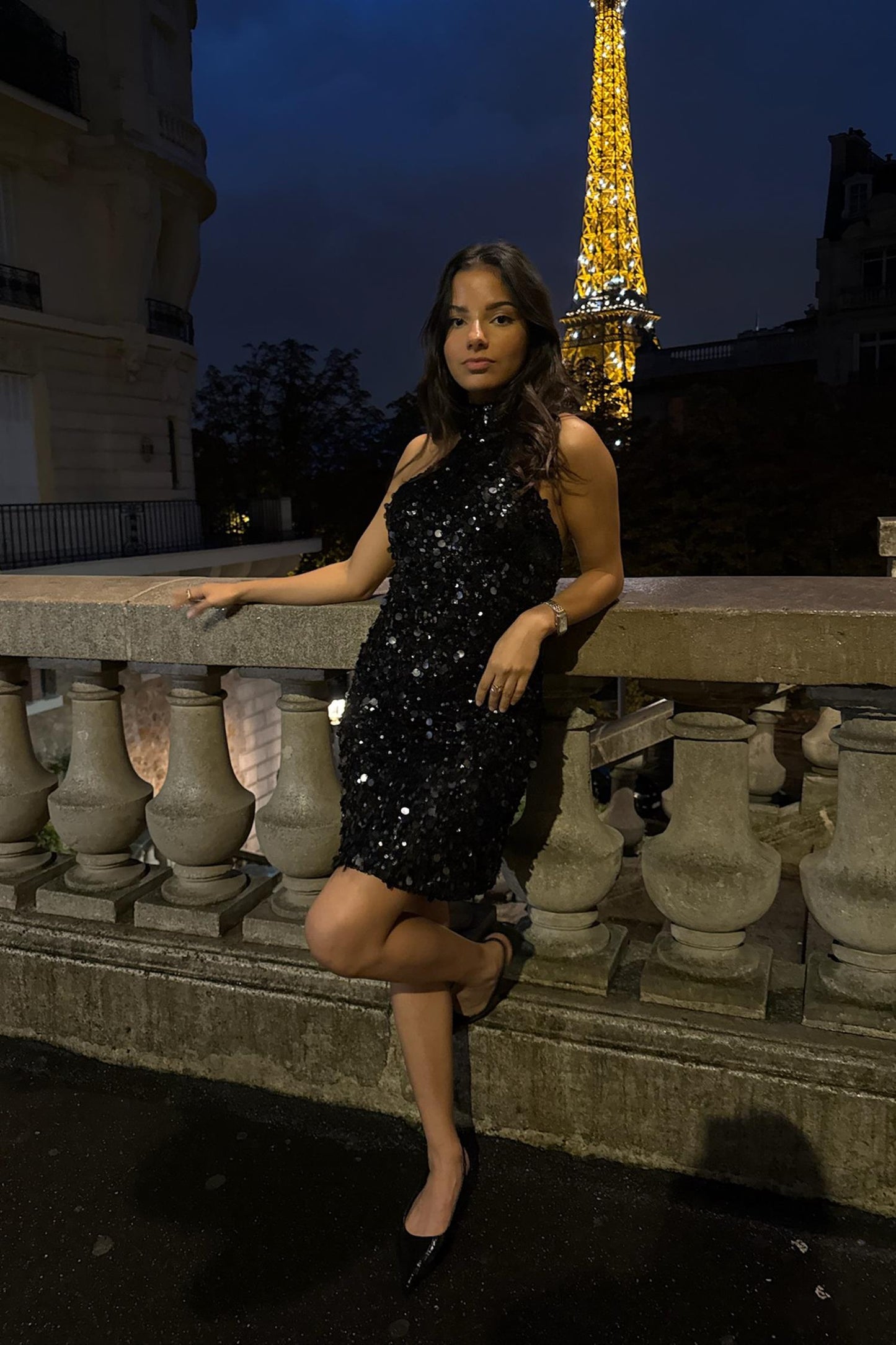 Emily Mini Dress Sequin PREORDER Black