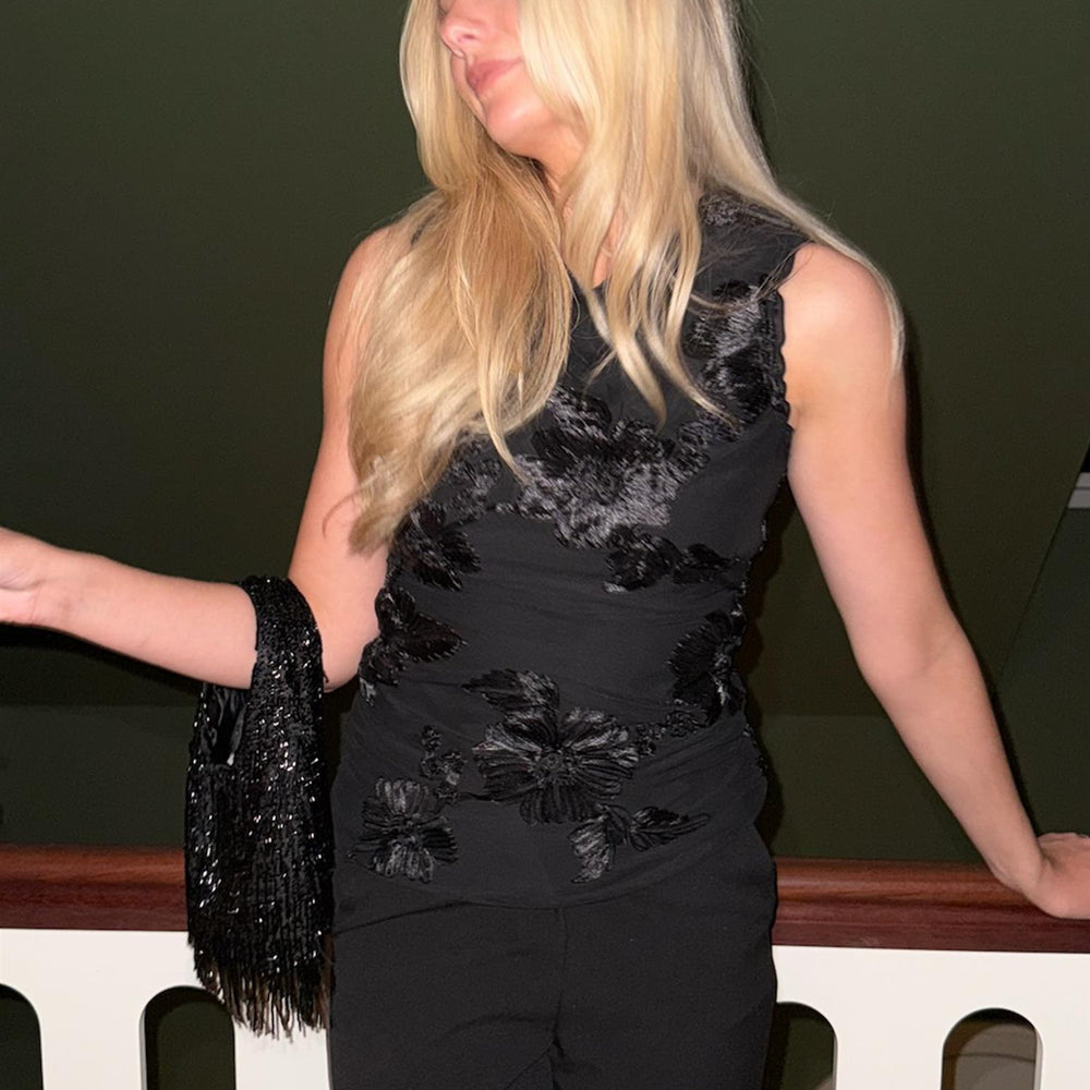 
                      
                        Mira Mesh Top Black Flower
                      
                    