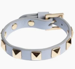 Leather Stud Bracelet Cool Blue