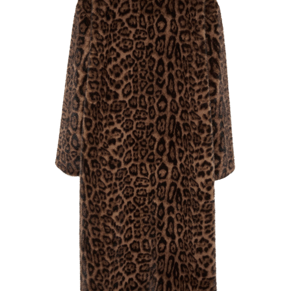 Tira Fur Coat Brown Leopard