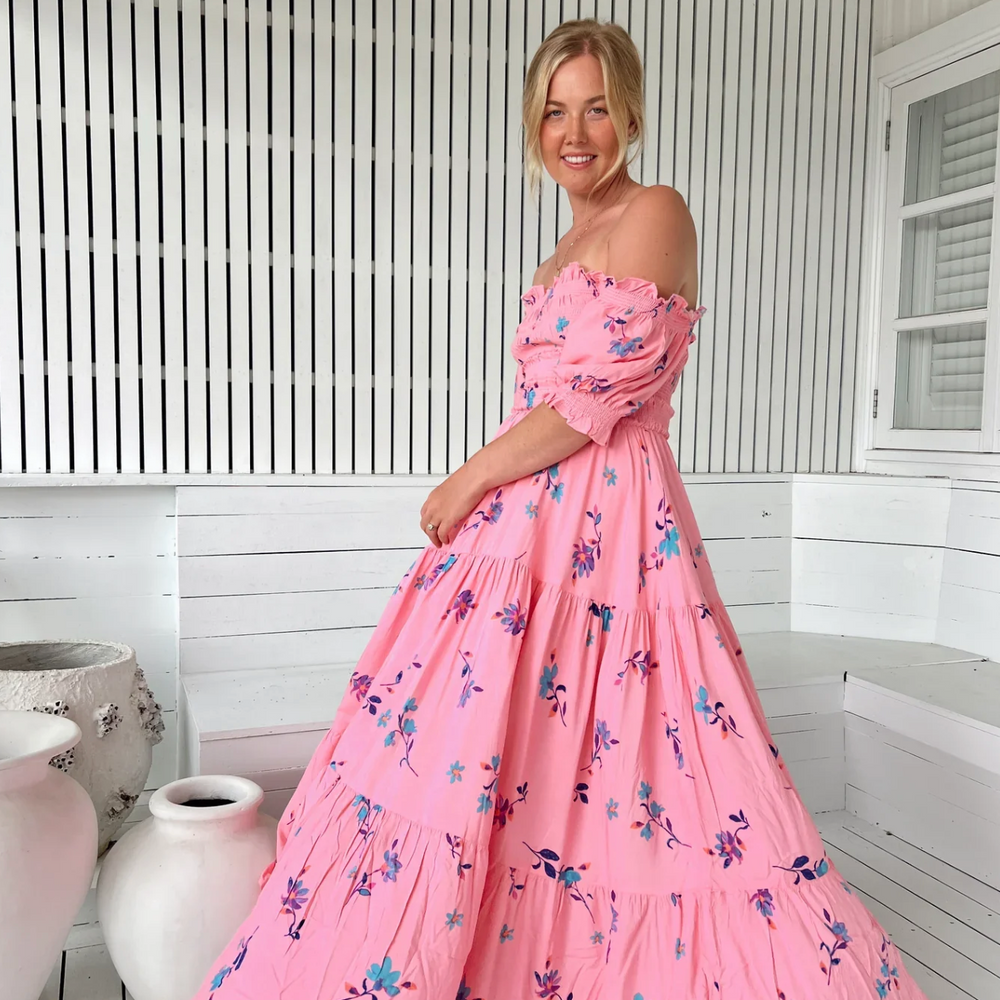 Wild Berry Claudette Maxi Dress