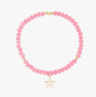 Crystal Bead Bracelet 4 mm Pink