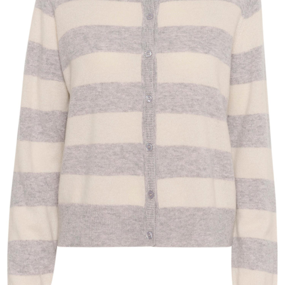 Callie Arrow Stripe Cardigan Grey Melange