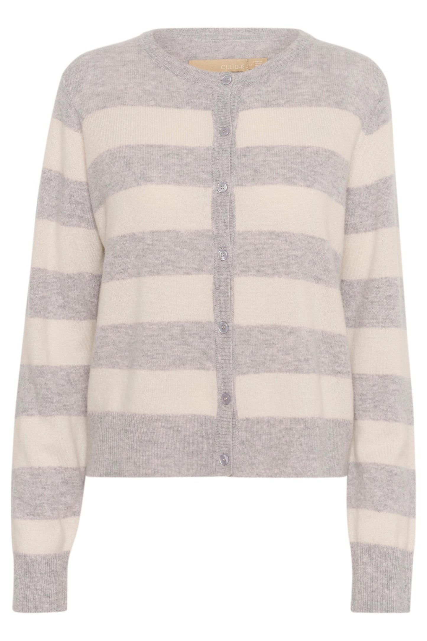 Callie Arrow Stripe Cardigan Grey Melange