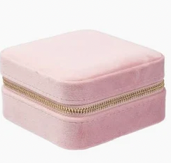 Velvet Jewellery Box Mini Light Pink