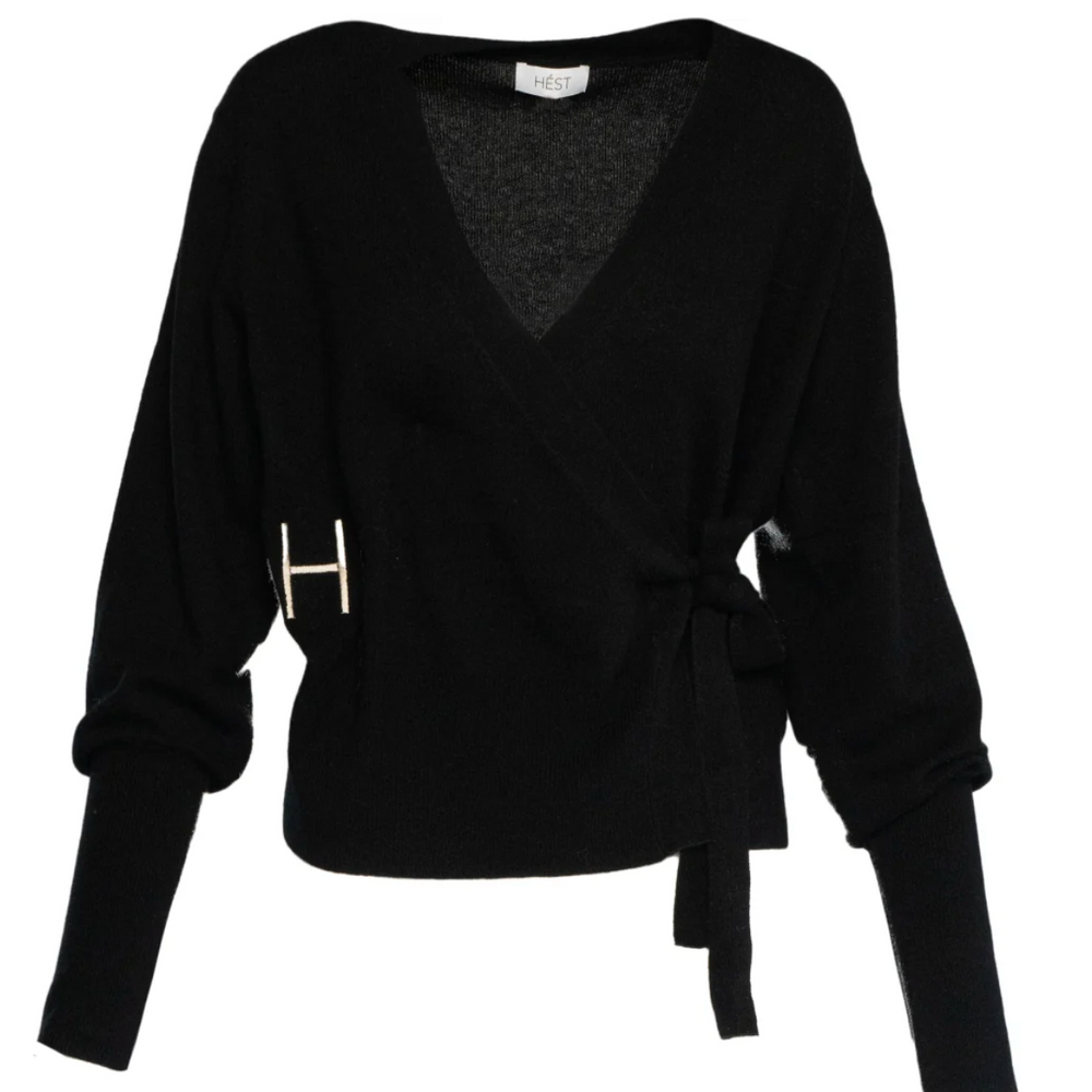 Leah Wrap Cardigan Jet Black