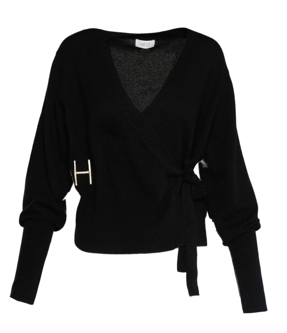 Leah Wrap Cardigan Jet Black